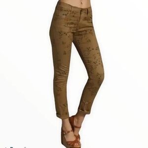 🌻NWT Citizens of humanity Mandy Floral High Waist Retro Slim Roll Up Jeans